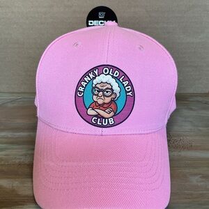 Custom graphic- Pink - Cranky Old Lady Club trucker hat new without tags
